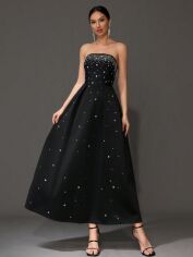 Акція на Плаття вечірнє довге літнє жіноче SHEIN GD-00119678 S Чорне від Rozetka