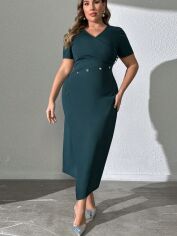 Акція на Плаття вечірнє міді літнє жіноче SHEIN GD-00118903 3XL Смарагдове від Rozetka