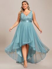 Акція на Плаття вечірнє довге літнє жіноче SHEIN GD-00118346 2XL Блакитне від Rozetka