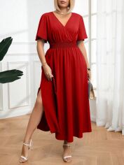 Акція на Плаття вечірнє міді літнє жіноче SHEIN GD-00119341 XL Червоне від Rozetka