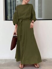 Акція на Плаття довге літнє жіноче SHEIN GD-00119744 M Хакі від Rozetka