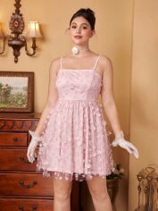 Акція на Плаття вечірнє коротке літнє жіноче SHEIN GD-00119594 XL Світло-рожеве від Rozetka