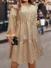 Акція на Плаття міді літнє жіноче SHEIN GD-00119358 XL Бежеве від Rozetka