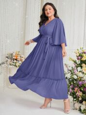 Акція на Плаття вечірнє довге літнє жіноче SHEIN GD-00118181 XL Сіро-синє від Rozetka