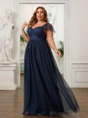 Акція на Плаття вечірнє довге літнє жіноче SHEIN GD-00118621 2XL Темно-синє від Rozetka