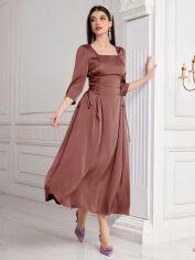 Акція на Плаття вечірнє довге літнє жіноче SHEIN GD-00119106 L Пудрове від Rozetka