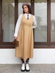 Акція на Сарафан жіночий SHEIN GD-00119047 3XL Світло-бежевий від Rozetka