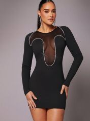 Акція на Плаття вечірнє коротке літнє жіноче SHEIN GD-00117722 S Чорне від Rozetka
