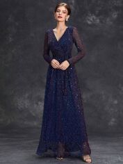 Акція на Плаття вечірнє довге літнє жіноче SHEIN GD-00118992 XL Темно-синє від Rozetka