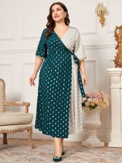 Акція на Плаття на запах вечірнє міді літнє жіноче SHEIN GD-00119296 XL Комбіноване від Rozetka