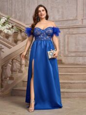 Акція на Плаття вечірнє довге літнє жіноче SHEIN GD-00119727 XL Синє від Rozetka