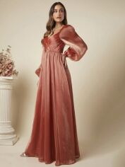 Акція на Плаття вечірнє довге літнє жіноче SHEIN GD-00118664 XS Теракотове від Rozetka