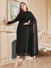 Акція на Плаття вечірнє міді літнє жіноче SHEIN GD-00119626 2XL Чорне від Rozetka
