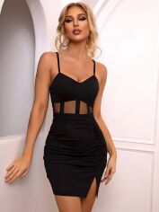 Акція на Плаття вечірнє коротке літнє жіноче SHEIN GD-00117647 L Чорне від Rozetka