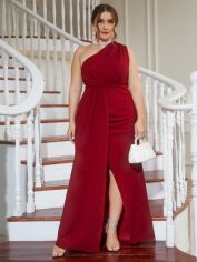Акція на Плаття вечірнє довге літнє жіноче SHEIN GD-00118785 3XL Бордове від Rozetka