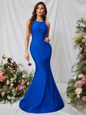 Акція на Плаття вечірнє довге літнє жіноче SHEIN GD-00119074 XL Синє від Rozetka