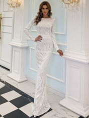Акція на Плаття вечірнє довге літнє жіноче SHEIN GD-00118796 XL Біле від Rozetka