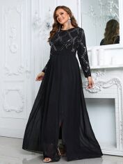 Акція на Плаття вечірнє довге літнє жіноче SHEIN GD-00118313 2XL Чорне від Rozetka