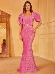 Акція на Плаття вечірнє довге літнє жіноче SHEIN GD-00118349 XS Світло-рожеве від Rozetka