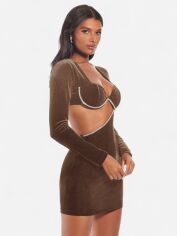 Акція на Плаття вечірнє коротке літнє жіноче SHEIN GD-00117474 S Коричневе від Rozetka