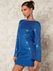 Акція на Плаття вечірнє коротке літнє жіноче SHEIN GD-00115697 S Синє від Rozetka