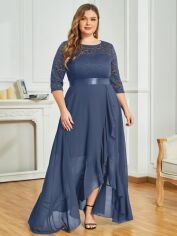 Акція на Плаття вечірнє довге літнє жіноче SHEIN GD-00118395 XL Сіро-блакитне від Rozetka