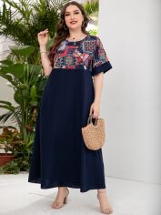 Акція на Плаття вечірнє довге літнє жіноче SHEIN GD-00119680 XL Комбіноване від Rozetka