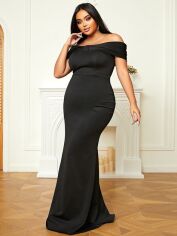 Акція на Плаття вечірнє довге літнє жіноче SHEIN GD-00118170 4XL Чорне від Rozetka
