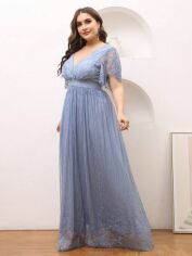 Акція на Плаття вечірнє довге літнє жіноче SHEIN GD-00119376 3XL Блакитне від Rozetka