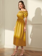 Акція на Плаття міді літнє жіноче SHEIN GD-00120422 S Жовте від Rozetka