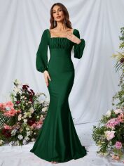 Акція на Плаття вечірнє довге літнє жіноче SHEIN GD-00120635 XS Темно-зелене від Rozetka