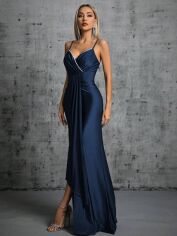 Акція на Плаття вечірнє довге літнє жіноче SHEIN GD-00120640 S Темно-синє від Rozetka