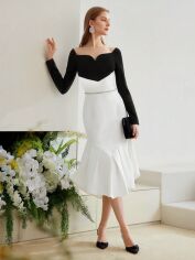 Акція на Плаття вечірнє міді літнє жіноче SHEIN GD-00120588 L Чорно-біле від Rozetka