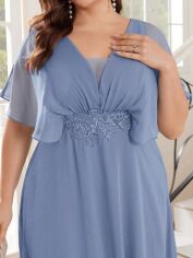 Акція на Плаття вечірнє довге літнє жіноче SHEIN GD-00125238 XL Сіро-блакитне від Rozetka
