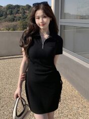 Акція на Плаття-футболка коротке літнє жіноче SHEIN GD-00120362 S Чорне від Rozetka
