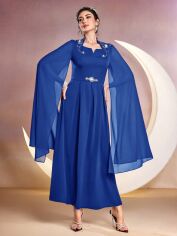 Акція на Плаття вечірнє довге літнє жіноче SHEIN GD-00119079 M Синє від Rozetka