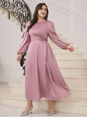 Акція на Плаття вечірнє довге літнє жіноче SHEIN GD-00118381 4XL Світло-рожеве від Rozetka