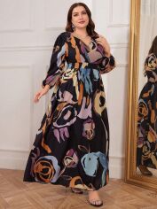 Акція на Плаття довге літнє жіноче SHEIN GD-00119155 XL Чорне від Rozetka
