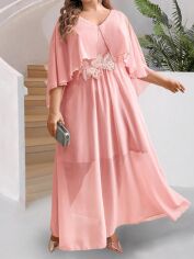 Акція на Плаття вечірнє довге літнє жіноче SHEIN GD-00118287 XL Світло-рожеве від Rozetka