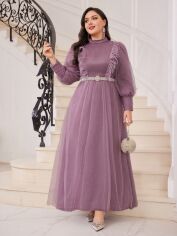 Акція на Плаття вечірнє довге літнє жіноче SHEIN GD-00118699 XL Лілове від Rozetka