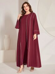 Акція на Плаття вечірнє довге літнє жіноче SHEIN GD-00119623 XL Бордове від Rozetka