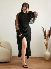 Акція на Плаття вечірнє довге літнє жіноче SHEIN GD-00119143 3XL Чорне від Rozetka