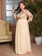 Акція на Плаття жіноче SHEIN GD-00118646 XL Світло-бежеве від Rozetka