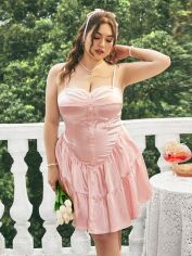 Акція на Плаття міді літнє жіноче SHEIN GD-00118544 XL Світло-рожеве від Rozetka