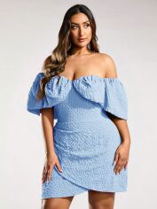 Акція на Плаття вечірнє коротке літнє жіноче SHEIN GD-00119634 3XL Блакитне від Rozetka