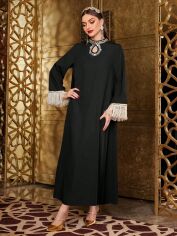 Акція на Плаття вечірнє довге літнє жіноче SHEIN GD-00118411 XL Чорне від Rozetka