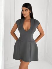 Акція на Плаття коротке літнє жіноче SHEIN GD-00117490 L Темно-сіре від Rozetka