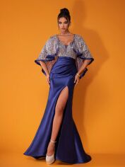 Акція на Плаття вечірнє довге літнє жіноче SHEIN GD-00130974 L Синє від Rozetka