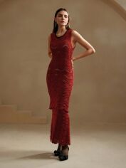 Акція на Плаття в'язане міді літнє жіноче SHEIN GD-00120788 L Бордове від Rozetka