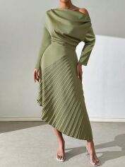 Акція на Плаття вечірнє міді літнє жіноче SHEIN GD-00131463 S Хакі від Rozetka